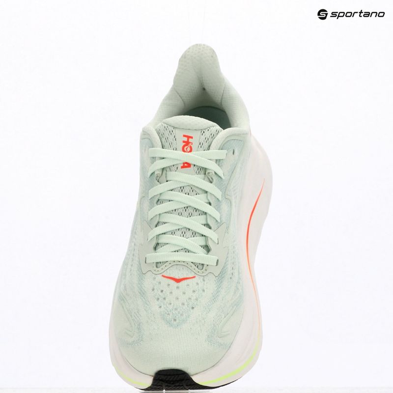 Women's running shoes HOKA Clifton 10 sea glass/neon flame 10