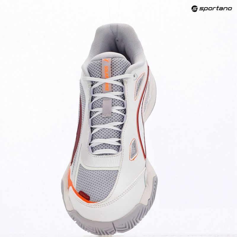 Women's handball shoes PUMA Solarstrike 4 puma white/heat fire/lilac crush berry 9