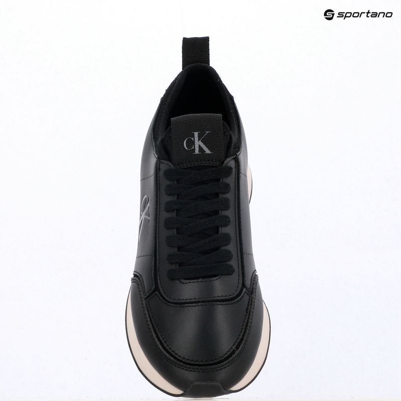 Women's shoes Calvin Klein HW0HW03118 Retro Runner Sock PANL Leather Neo black/crystal grey 9