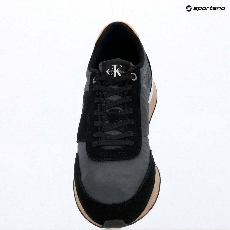 Men's shoes Calvin Klein HM0HM02212 Retro Runner Bans Leather Suede black/iron gate/amber gold 9