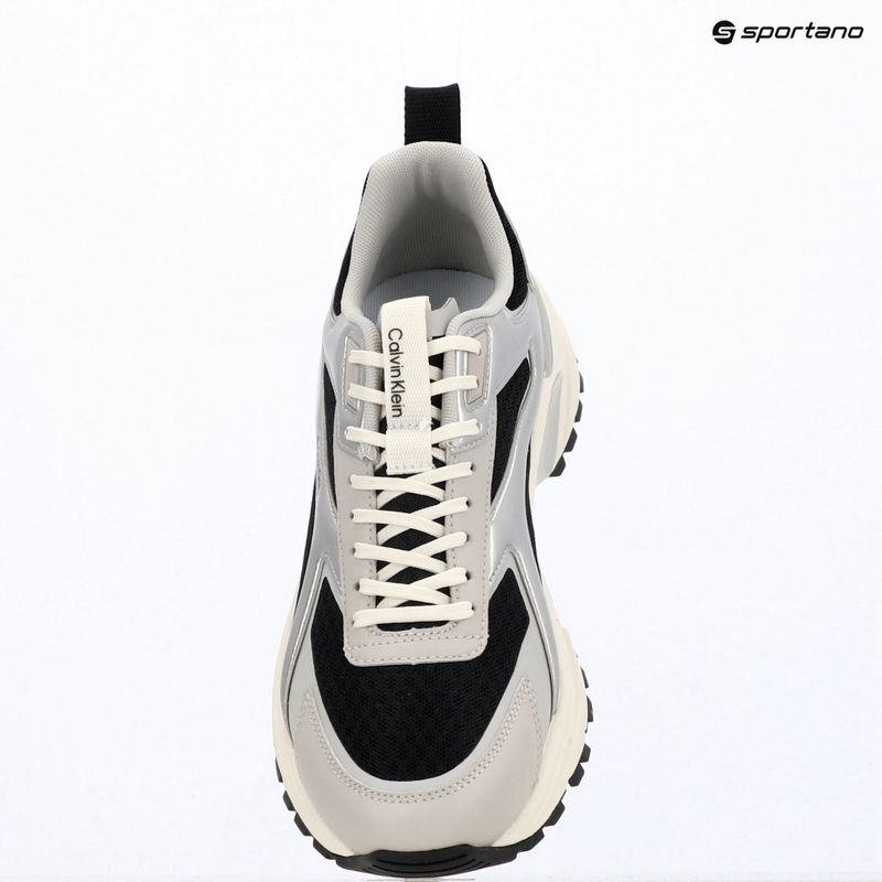 Men's shoes Calvin Klein HM0HM02341 Hike Runner Stripe Met Mix black/silver/light grey 9