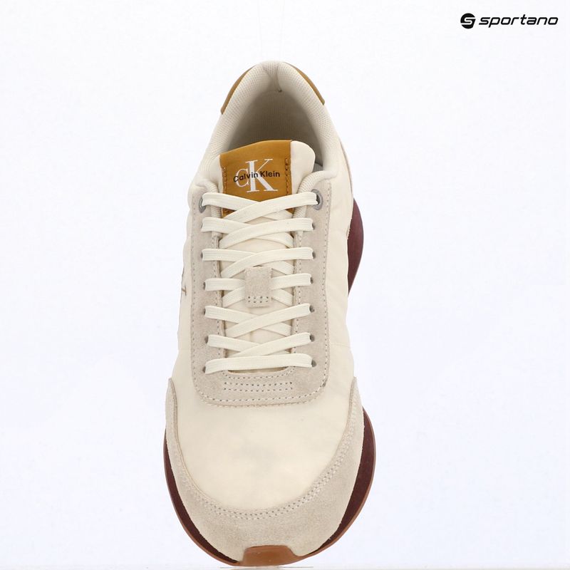 Men's shoes Calvin Klein YM0YM01361 Retro Runner Ess Mix Mat white swan/tofu/amber gold 9