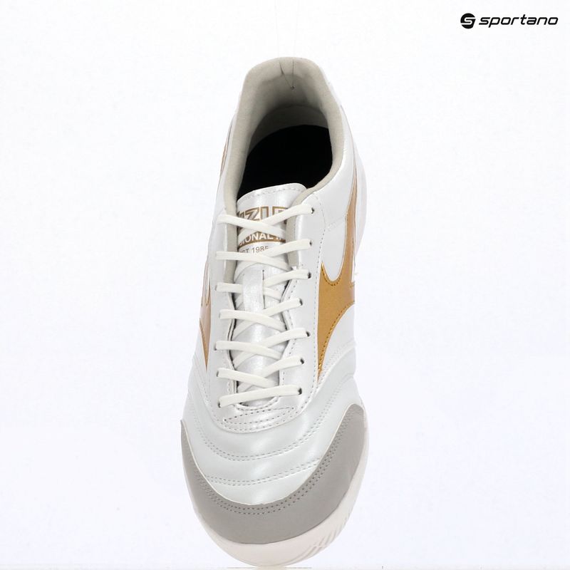 Football boots Mizuno Morelia Sala Pro IN white/football gold/galaxy sil 12