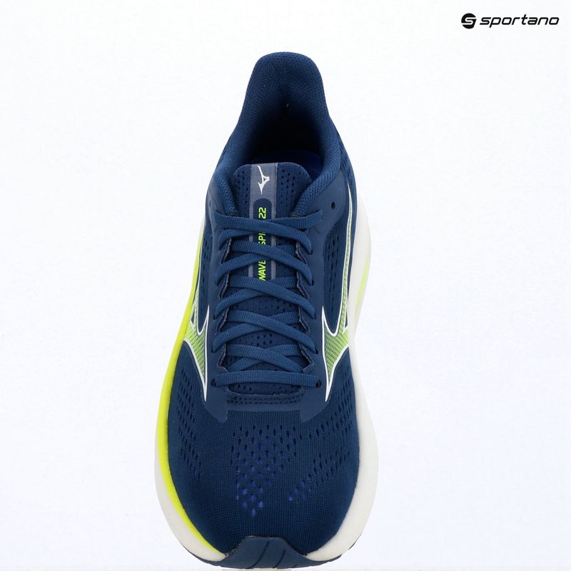 Men's running shoes Mizuno Wave Inspire 22 estate blue/lightning yellow 12