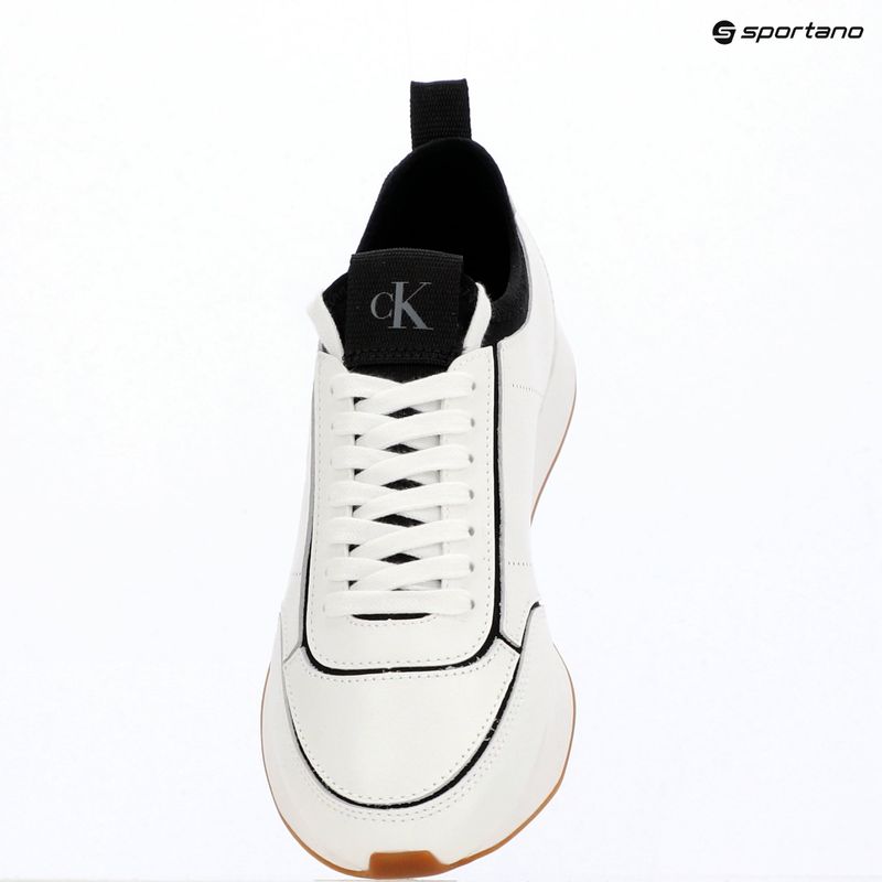 Women's shoes Calvin Klein HW0HW02994 Retro Runner Sock Patch Leather bright white/black 9