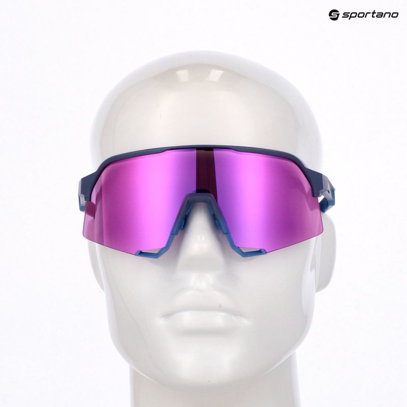 Sunglasses 100% S3 satin storm metallic/purple mirror 8