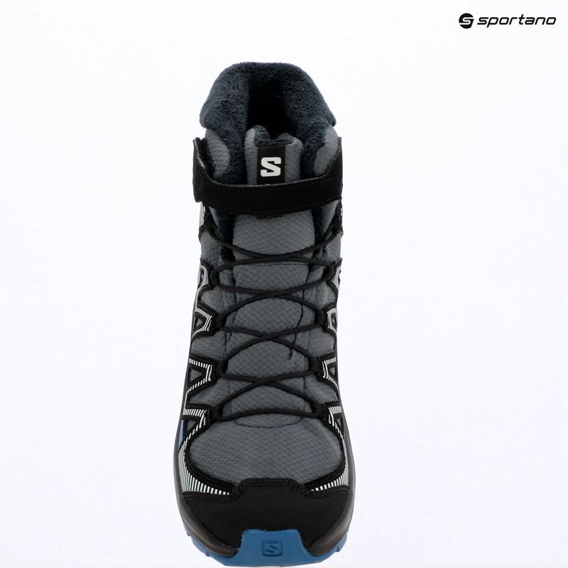 Children's hiking boots Salomon XA Pro V8 Winter Waterproof turbulence / black / dark blue 7