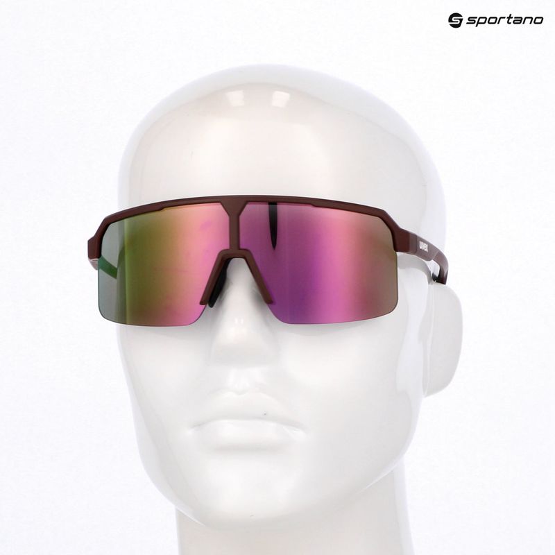 Sunglasses UVEX Ramp burgundy matt/mirror rose 7