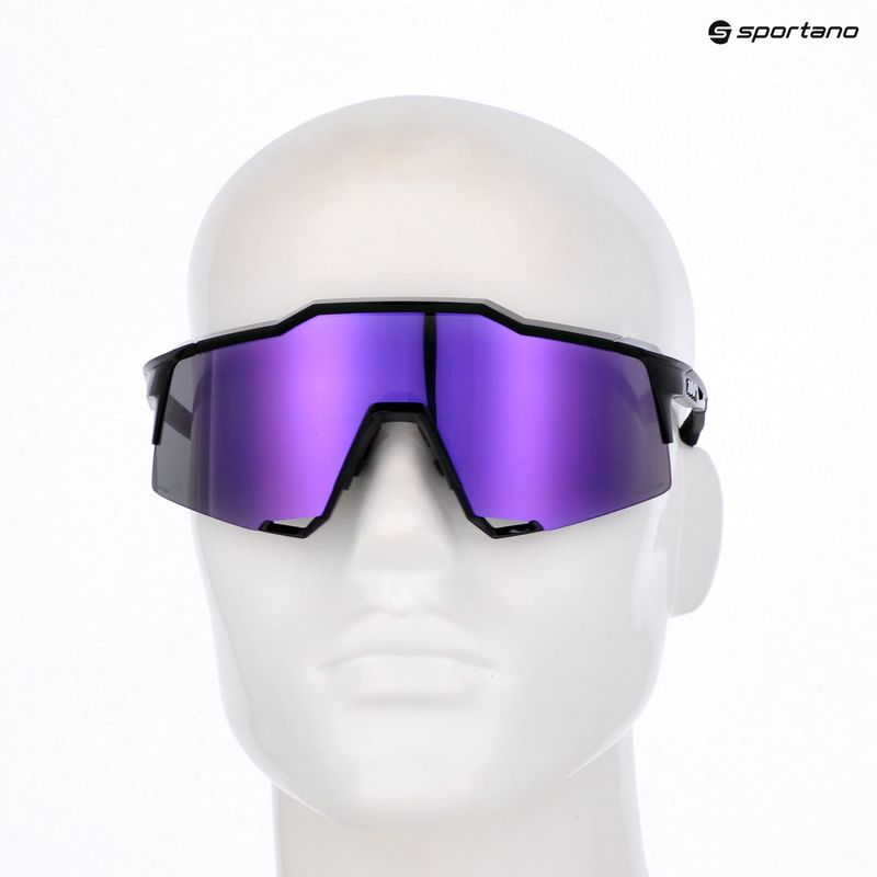 100% Speedcraft sunglasses polished black/ hyper polarized lavender mirror 6