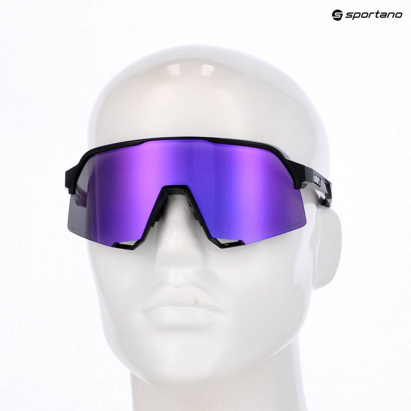 Sunglasses 100% S3 polished black/ hyper polarized lavender mirror 6