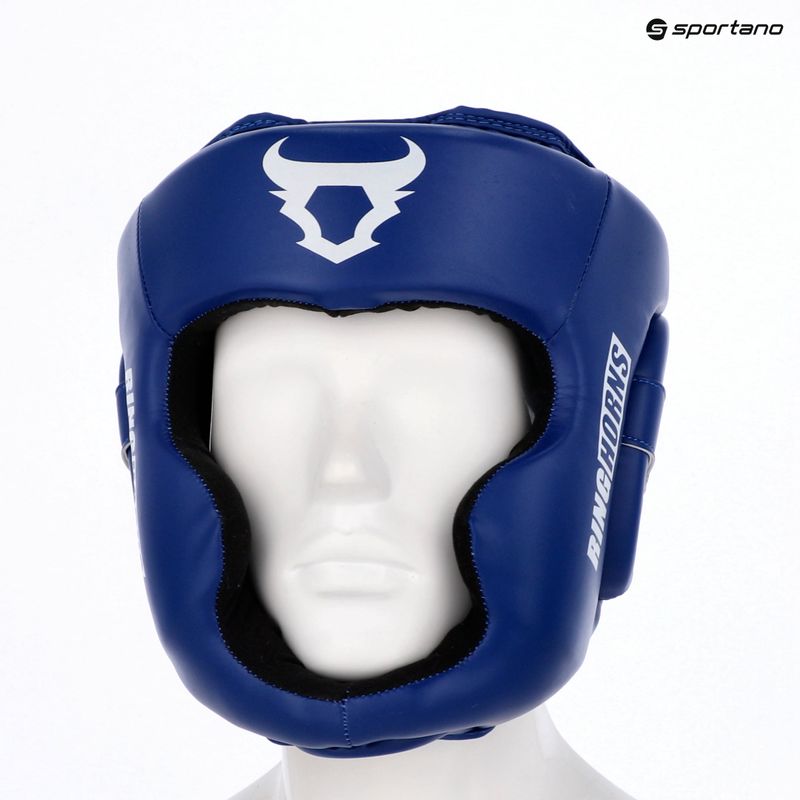 Boxing headguard Venum Ringhorns Charger Headgear navy blue/red 8