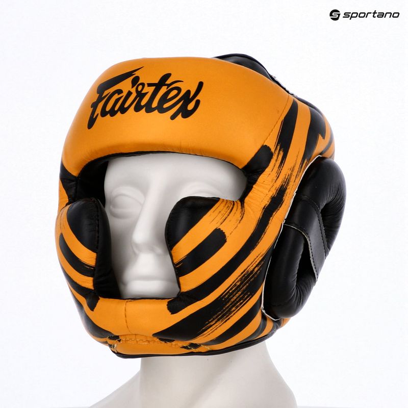 Fairtex Microfiber Headguard boxing helmet gold 7