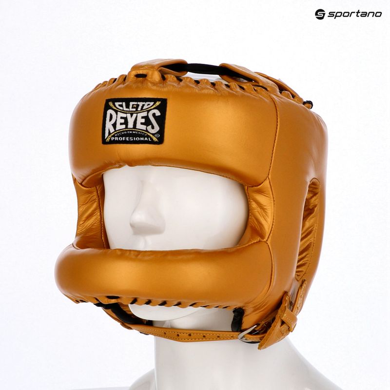 Cleto Reyes Boxing Helmet With Round Face Bar gold 3