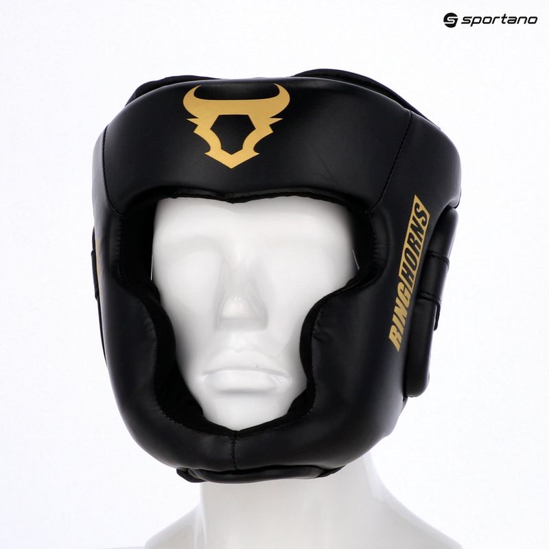 Boxing headguard Venum Ringhorns Charger Headgear black/gold 8