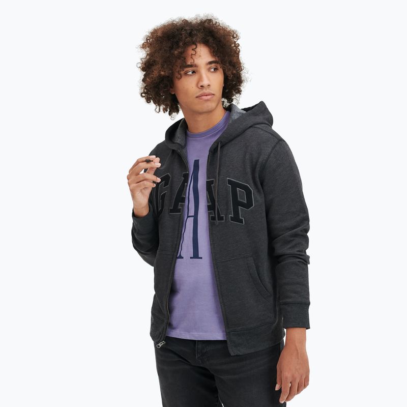 Men's sweatshirt GAP V-Heritage Logo FZ new charcoal grey 3