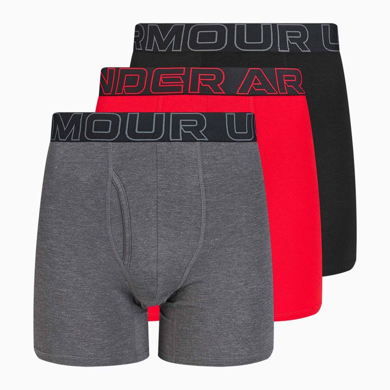 Under Armour Perf Cotton men's briefs 6" 3 pcs carbon black/galaxy black