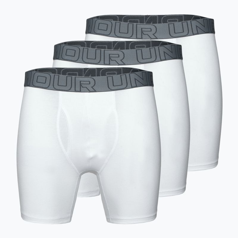 Under Armour Perf Cotton 6" men's boxer shorts 3 pairs white/black