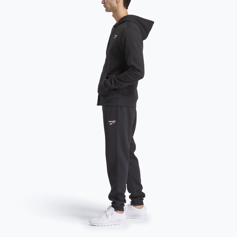 Men's Reebok Identity SL Fleece FZ sweatshirt black/white/vector red 2