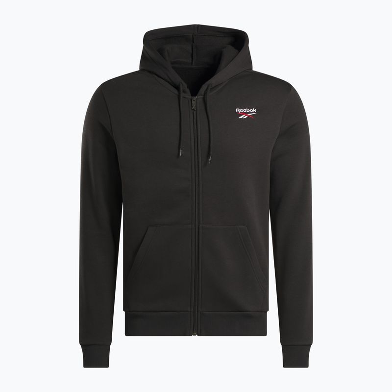 Men's Reebok Identity SL Fleece FZ sweatshirt black/white/vector red 4