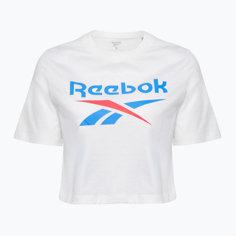 Women's T-shirt Reebok Identity Big Logo Crop Tee white/coral/blue