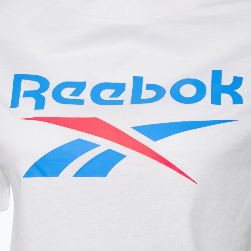 Women's T-shirt Reebok Identity Big Logo Crop Tee white/coral/blue 3