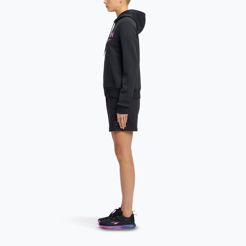 Women's Reebok Identity Big Logo Fleece sweatshirt black/purple rave/electric amber 2