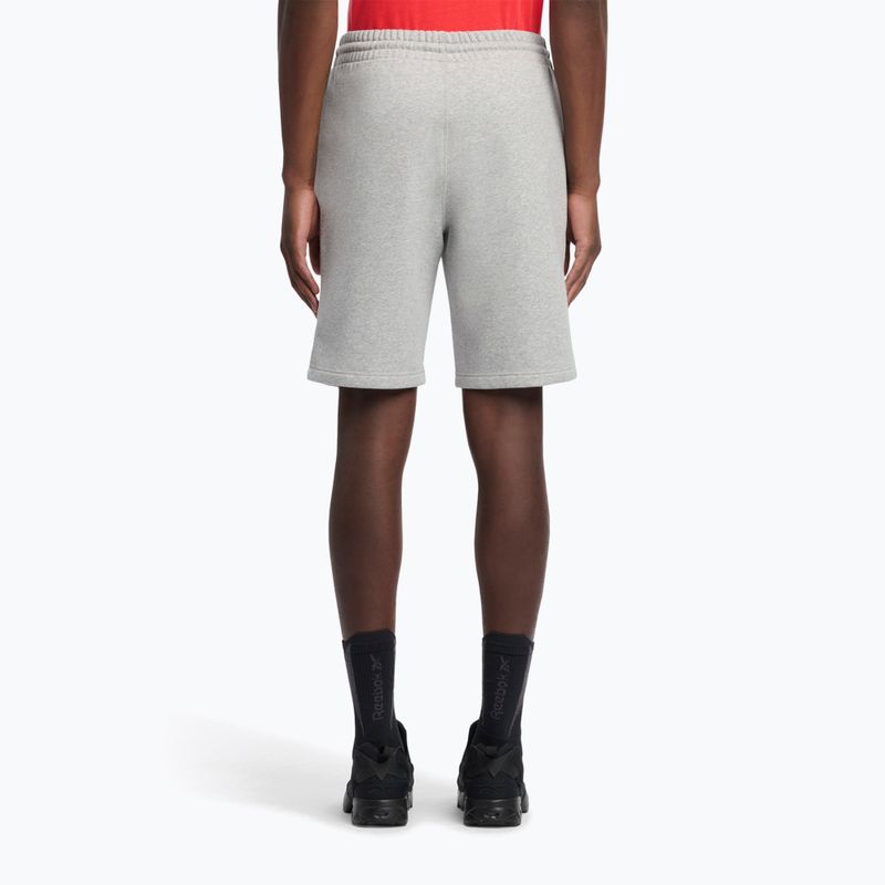 Men's training shorts Reebok Identity Small Logo Fleece medium grey heather/vector red 3