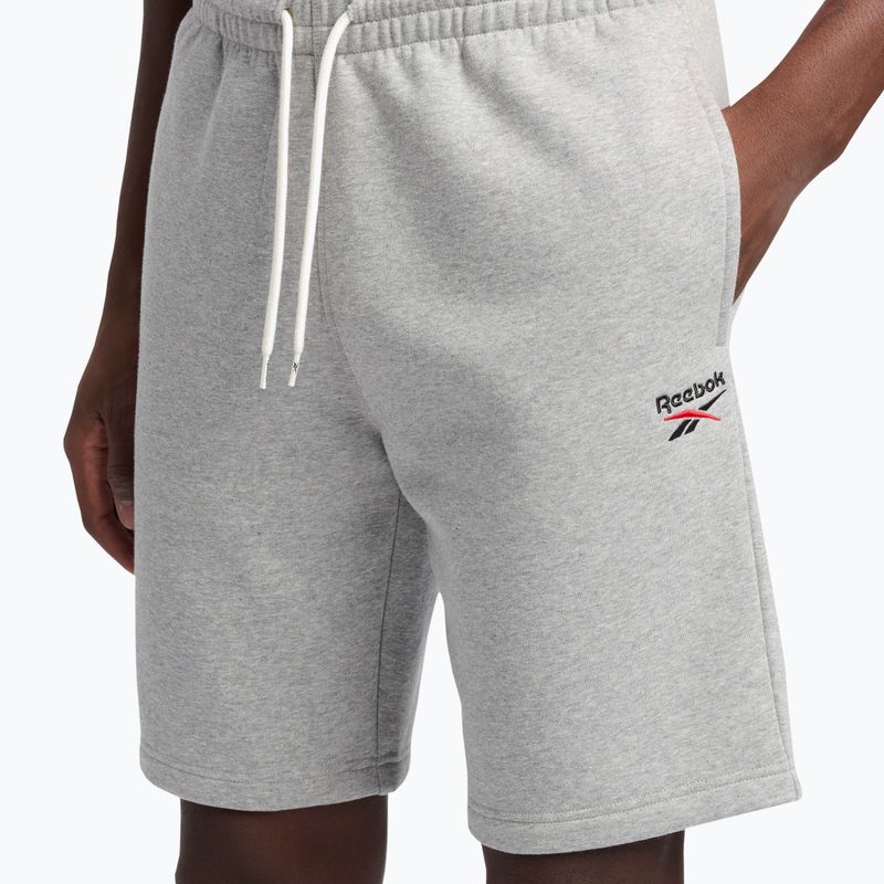 Men's training shorts Reebok Identity Small Logo Fleece medium grey heather/vector red 4