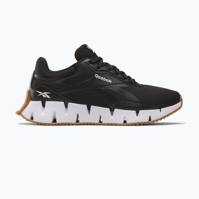 Women's Reebok Zig Dynamica STR black/white/silver metallic running shoes 8
