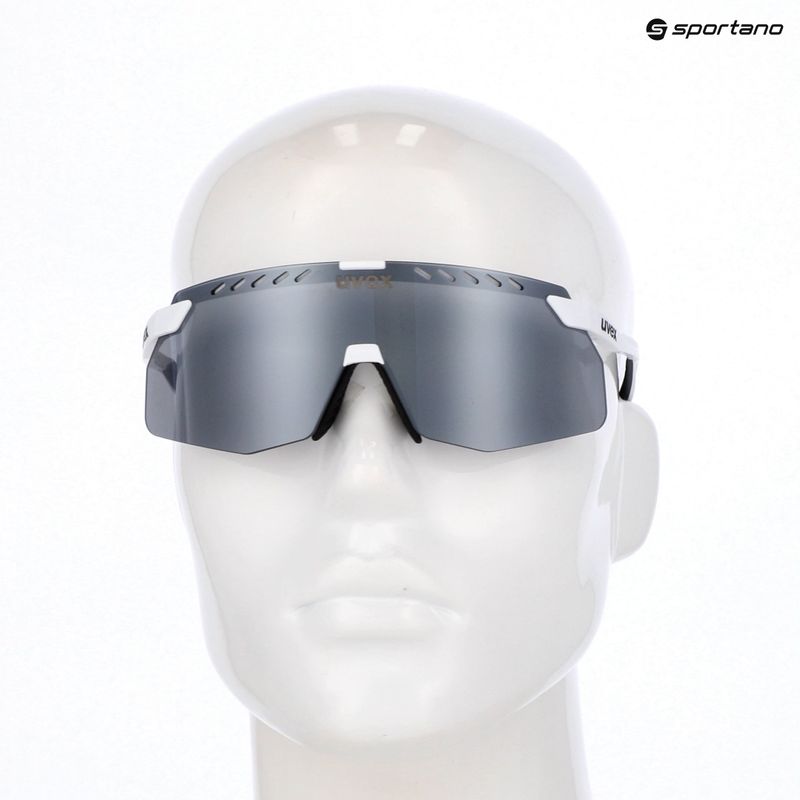 Sunglasses UVEX Pace Stage Small white matt/mirror silver 7