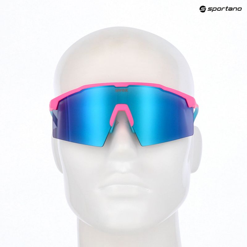 Sunglasses UVEX Flowline pink matt/mirror blue 7