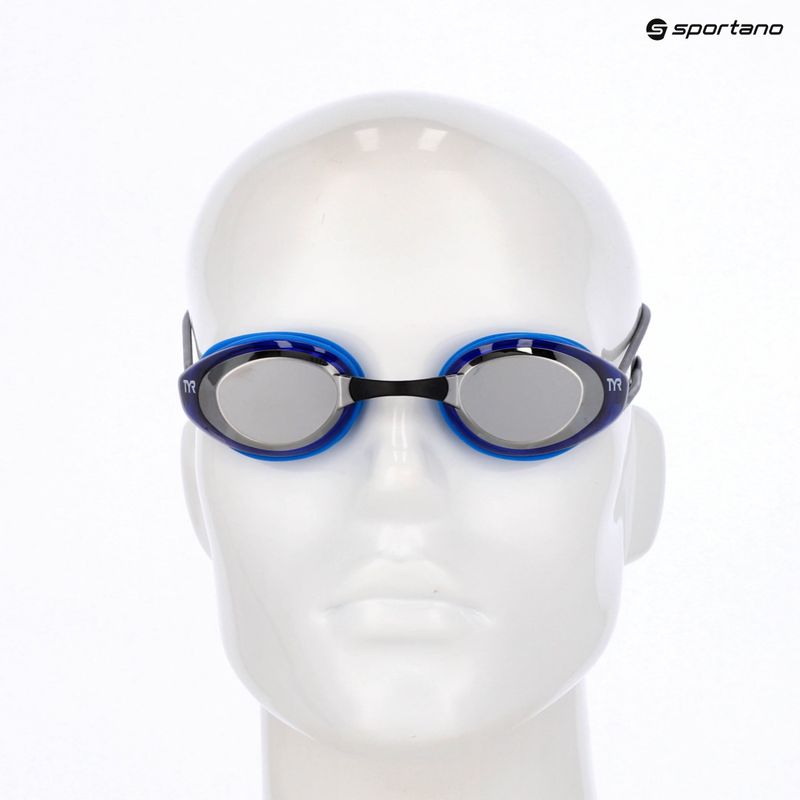 Swim goggles TYR Blackhawk Racing Mirrored silver/blue/black 3