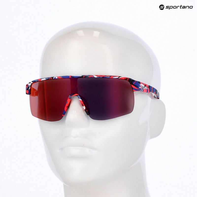 Sunglasses Red Bull SPECT Dakota matt blue-burgundy pattern/smoke red-purple mirror 7