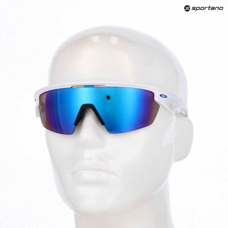 Oakley Sphaera matte white/prizm sapphire polarized sunglasses 9