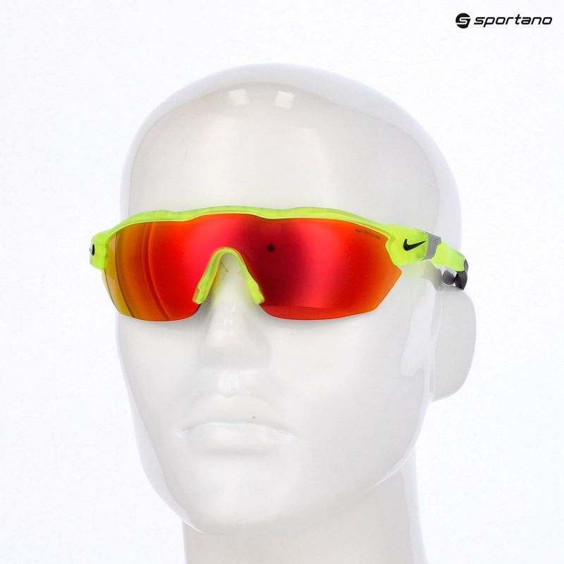Men's Nike Show X3 Elite L matte volt/road red mirror sunglasses 8