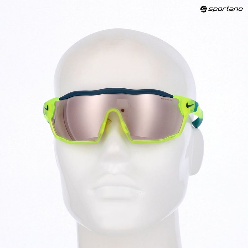 Nike Show X Rush matte volt/chrome mirror sunglasses 9