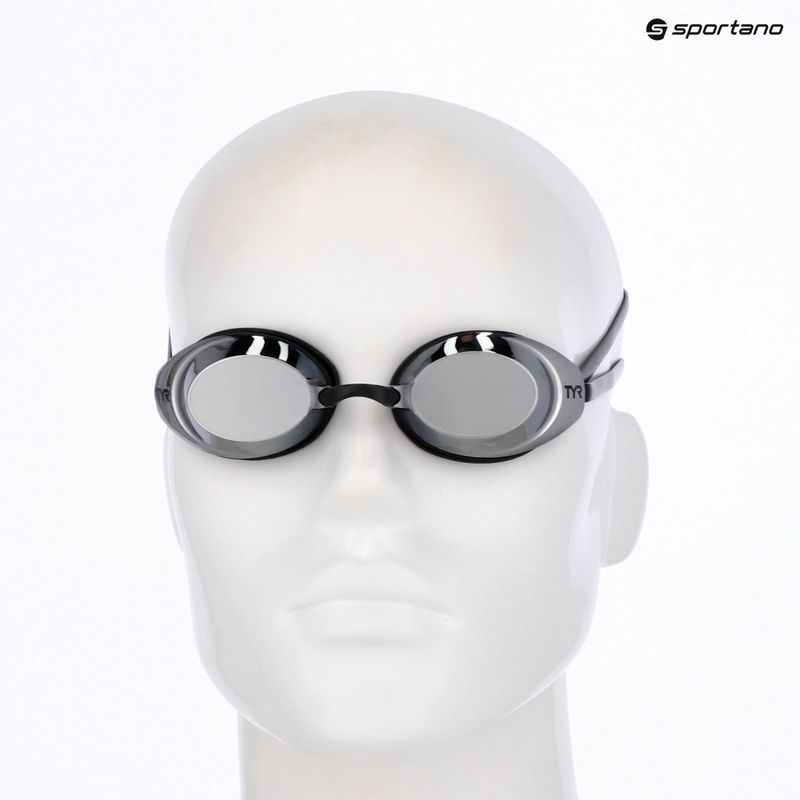 TYR Vecta Racing Mirrored swimming goggles silver/black/black 3