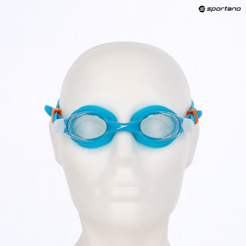 Children's swim goggles Speedo Skoogles azure blue/fluro green/fluro orange/clear 3
