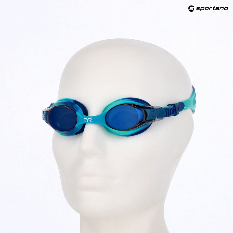 Children's swim goggles TYR Swimple Tie Dye Mirrored blue/mint 3