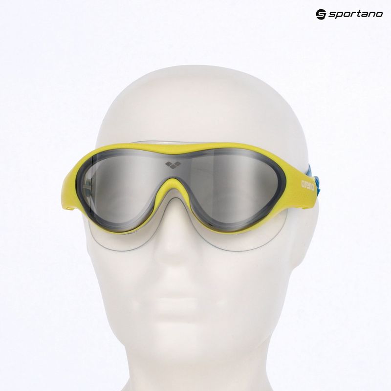Children's swim goggles arena The One Mirror Jr silver/soft green/blue cosmo 9