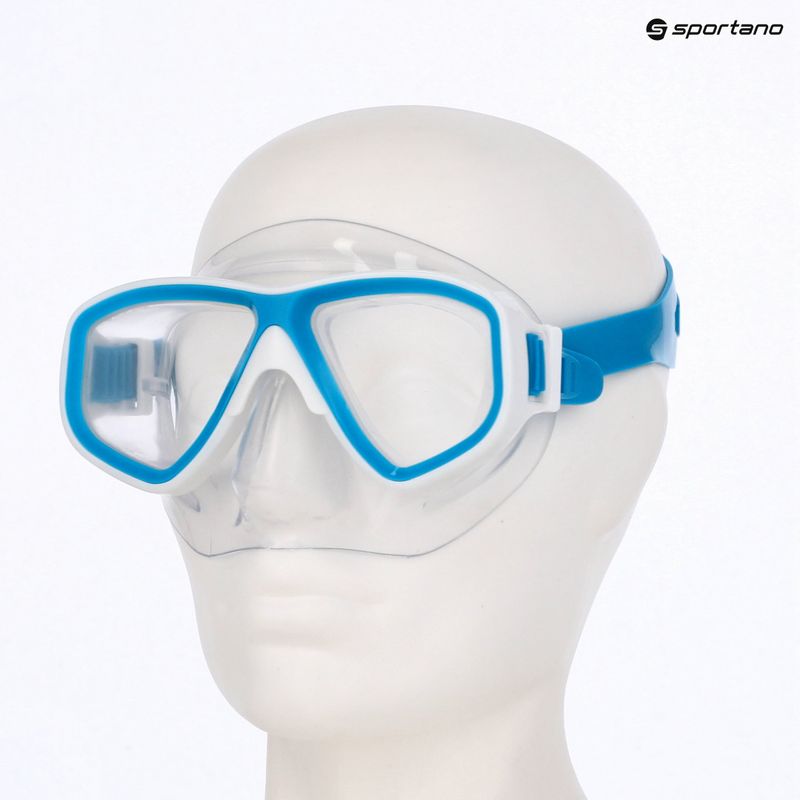 Diving mask Mares Puffer aqua white/clear 3