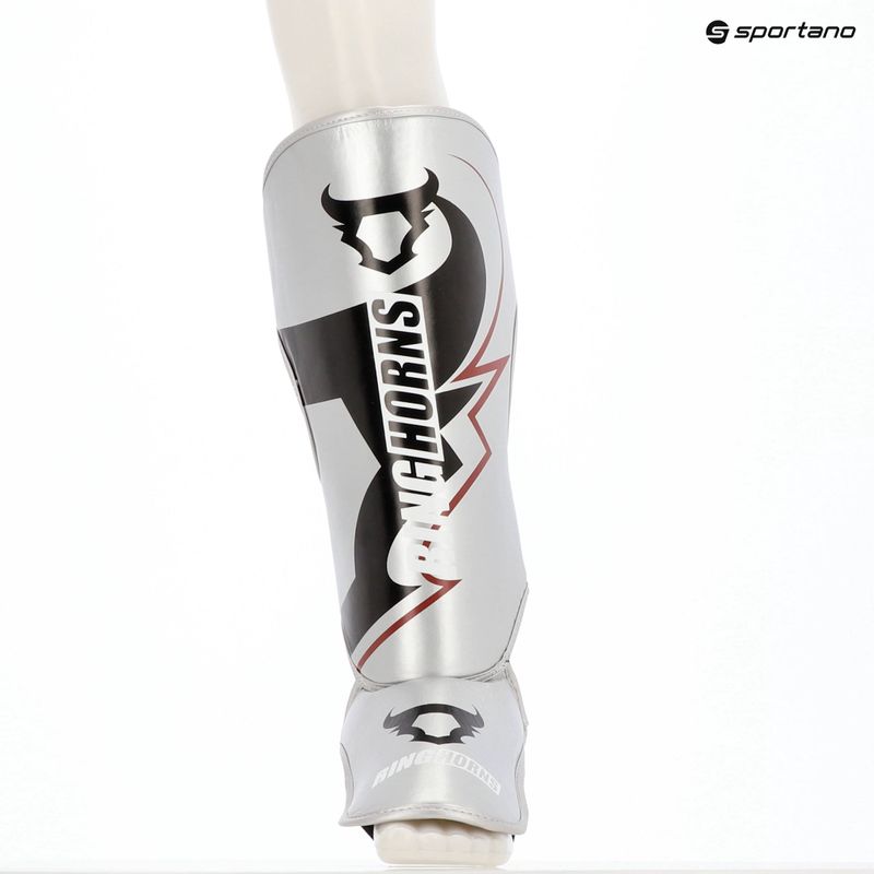 Shin and foot guards Venum Ringhorns Charger Shin silver/black 7