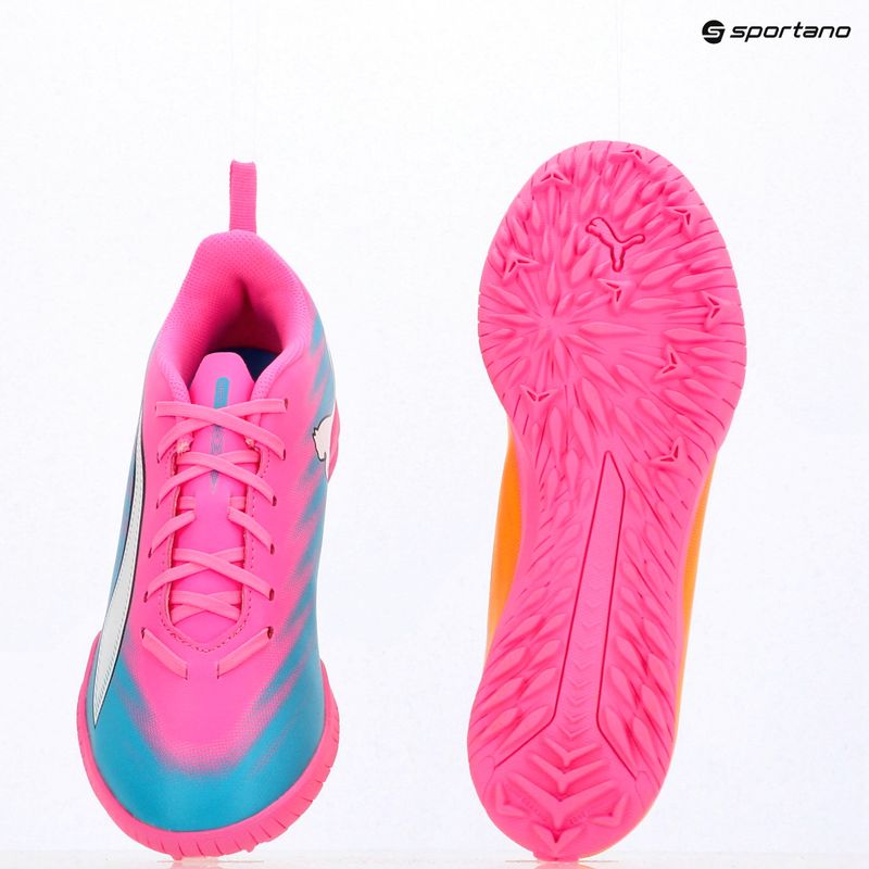 Children's football boots PUMA Ultra 6 Play TT Jr poison pink/puma wht/sun stream/bright aqua/puma blk 16