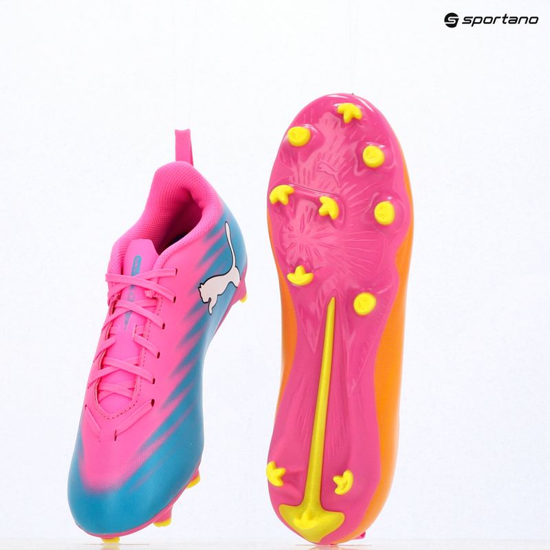 Children's football boots PUMA Ultra 6 Play FG/AG Jr poison pink/puma wht/sun stream/bright aqua/puma blk 16