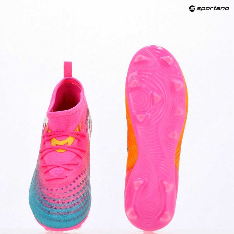 Children's football boots PUMA Future 9 Match FG/AG Jr poison pink/puma wht/sun stream/bright aqua/puma blk 15