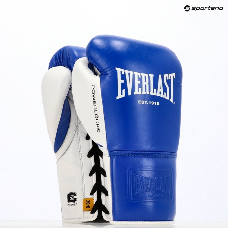 Boxing gloves Everlast Powerlock OG Pro Fight blue/white 7
