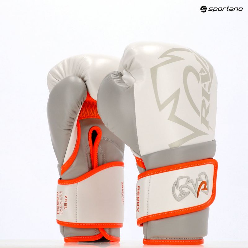 Boxing gloves Rival Impulse Sparring Gloves Gants white/orange 5