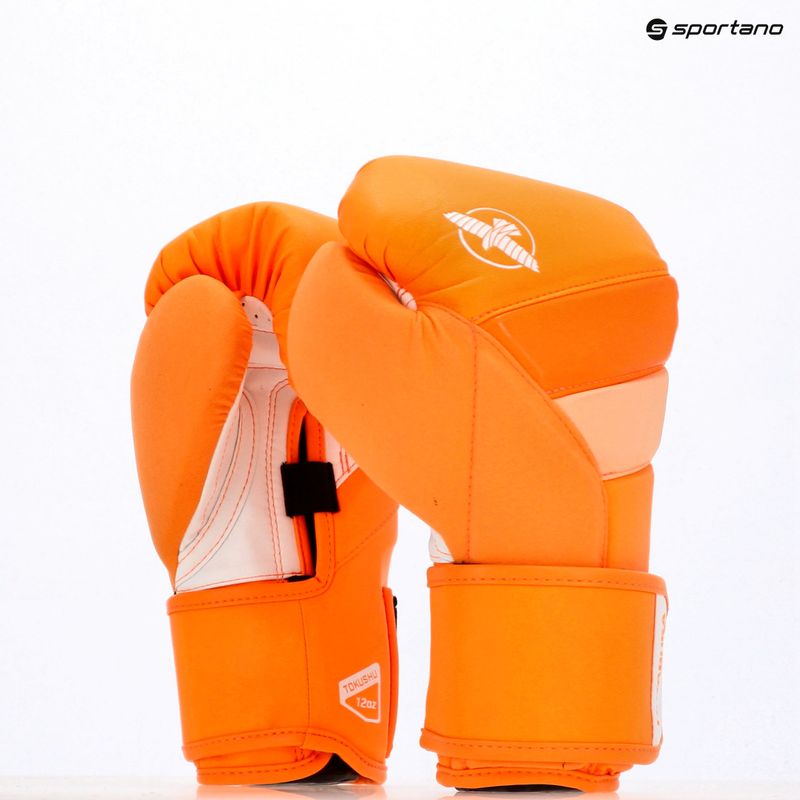Hayabusa T3 Neon neon orange boxing gloves 8
