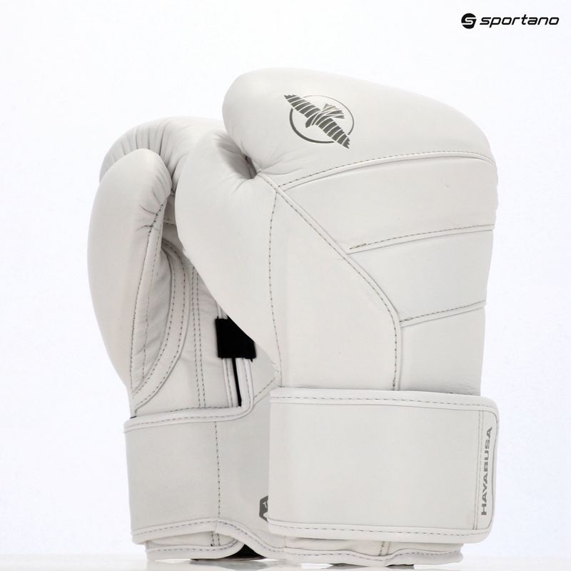 Hayabusa T3 Kanpeki arctic white boxing gloves 15