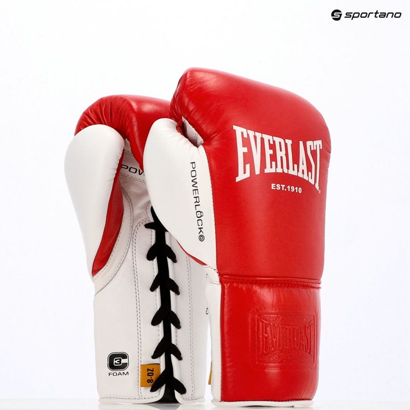 Boxing gloves Everlast Powerlock OG Pro Fight red/white 14